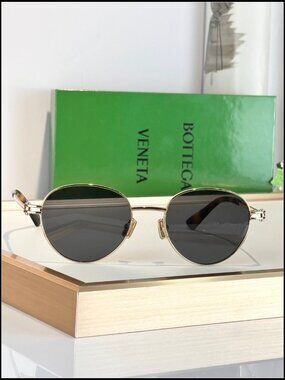 Bottega Veneta Gold Round Aviator Sunnies